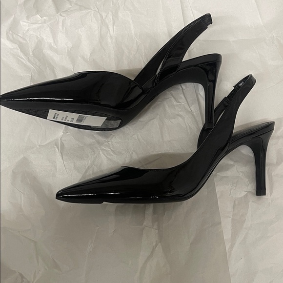 Michael Kors Glossy Black Slingback Heels 3” .size 6 .New without box.R14 - Picture 3 of 7